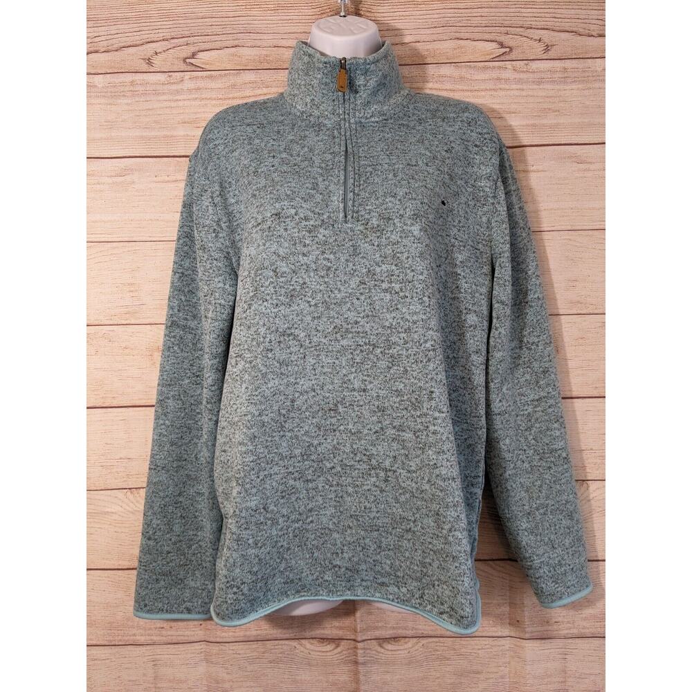 Crown & Ivy Mens 1/4 Zip Pullover Blue Sweater Mock Neck Outdoors Small EUC
